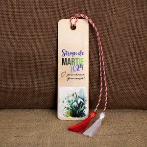 Martisor din lemn, semn de carte, personalizat Stropi de MARTIE - Artynos.ro