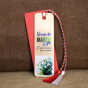 Martisor din lemn, semn de carte, personalizat Stropi de MARTIE - bijuterii - mărțișor - Artynos.ro