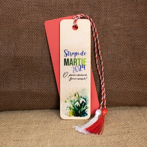 Martisor din lemn, semn de carte, personalizat Stropi de MARTIE - bijuterii - mărțișor - Artynos.ro
