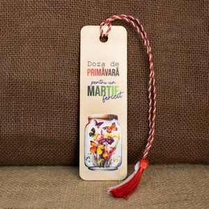 Martisor din lemn, semn de carte, personalizat Doza de PRIMAVARA - Artynos.ro