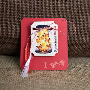 Martisor din lemn, O primavara magica, Bijuterii, Martisor, Fotografie, grafica, desen, ilustratie, Obiecte pictate, ARTYNOS