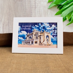 Tablou suvenir din lemn, acuarela, Cazinoul Constanta, dimensiune 10/15, rama inclusa, Casa & Stil de viata, Decoratiuni de casa, Picturi murale, Arta de perete din lemn, Fotografie, grafica, desen, ilustratie, Obiecte pictate, ARTYNOS