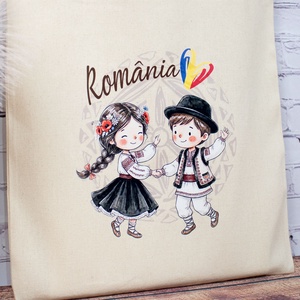 Sacosa din bumbac, suvenir, Românași, așa cum suntem - genți și portofele - geantă pentru cumpărături - totebaguri - Artynos.ro