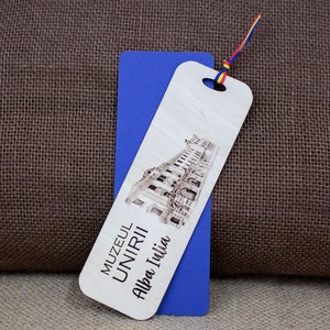 Semn de carte suvenir, din lemn, gravat, Muzeul Unirii - Cetatea Alba Carolina, Carti si creatii cu tematica muzicala, cadouri, Semn de carte, Fotografie, grafica, desen, ilustratie, Gravare, pirogravura, ARTYNOS