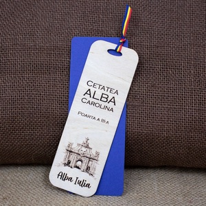 Semn de carte suvenir, din lemn, gravat, Poarta a III-a Cetatea Alba Carolina, Carti si creatii cu tematica muzicala, cadouri, Semn de carte, Fotografie, grafica, desen, ilustratie, Gravare, pirogravura, ARTYNOS