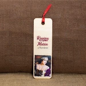 Semn de carte suvenir din lemn, acuarela, Regina Maria a Romaniei, Carti si creatii cu tematica muzicala, cadouri, Semn de carte, Fotografie, grafica, desen, ilustratie, Obiecte pictate, ARTYNOS