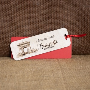 Semn De Carte suvenir, Din Lemn, Gravat, Arcul de Triumf Bucuresti, Carti si creatii cu tematica muzicala, cadouri, Semn de carte, Fotografie, grafica, desen, ilustratie, Gravare, pirogravura, ARTYNOS