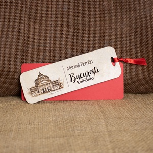 Semn de carte suvenir, Din Lemn, Gravat �Ateneul Roman Bucuresti, Carti si creatii cu tematica muzicala, cadouri, Semn de carte, Fotografie, grafica, desen, ilustratie, Gravare, pirogravura, ARTYNOS