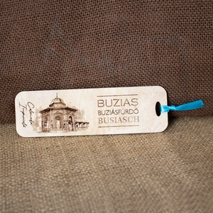 Semn de carte suvenir, din lemn, gravat, Colonada Imperiala Buzias - cărți și creații cu tematică muzicală, cadouri - semn de carte - Artynos.ro