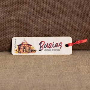 Semn de carte suvenir, din lemn, color, vintage, Colonada Imperiala Buzias - cărți și creații cu tematică muzicală, cadouri - semn de carte - Artynos.ro