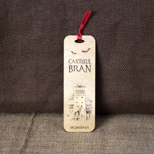 Semn de carte suvenir, din lemn, gravat, Castelul Bran, Carti si creatii cu tematica muzicala, cadouri, Semn de carte, Fotografie, grafica, desen, ilustratie, Gravare, pirogravura, ARTYNOS