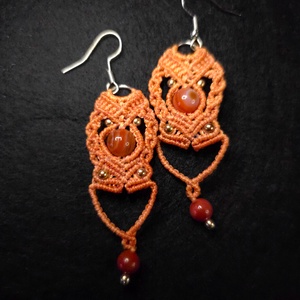 Cercei Micro-Macrame Coralia - bijuterii - cercei - cercei și ornamente pentru urechi - Artynos.ro