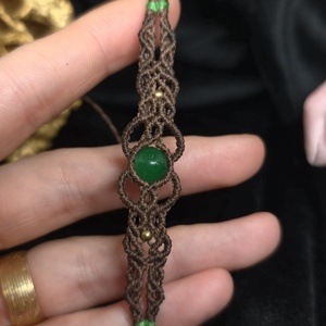 Bratara macrame cu piatra de agat - bijuterii - brățări - brățări împletite - Artynos.ro