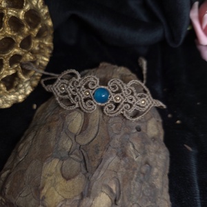 Bratara micro-macrame cu jad galben - bijuterii - brățări - brățări împletite - Artynos.ro