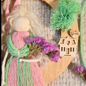 Coroniță cu păpuși macrame  - casă & stil de viață - decorațiuni de casă - decorațiuni de pereți - decor de pereți, macrame - Artynos.ro
