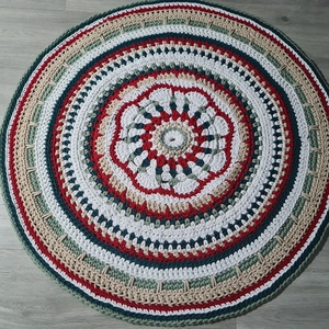 Covor mandala al rou, Arte vizuale și accesorii , Alte arte, Croșetat, ARTYNOS