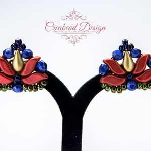 Creabead Design cercei eleganți cu șurub, în stil matyó lalea - bijuterii - cercei - clipsuri - Artynos.ro