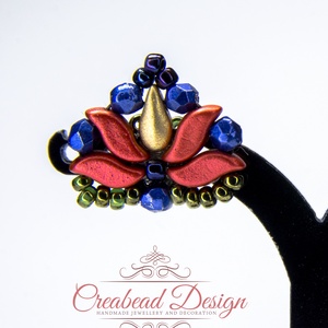 Creabead Design cercei eleganti cu surub, in stil matyó lalea, Bijuterii, Cercei, Clipsuri, Confectionarea bijuteriilor, Impletituri, broderie cu margele, ARTYNOS