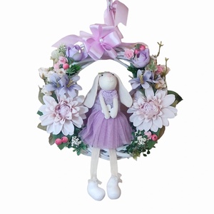 Coronita mov- roz cu fetita iepuras - casă & stil de viață - accesorii pentru decorat casa - decorațiuni de geam și decorațiuni de ușă  - ornamente de ușă  - Artynos.ro