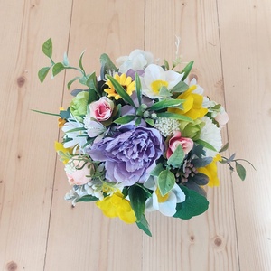 Aranjament floral mov galben in cana ceramica - casă & stil de viață - accesorii pentru decorat casa - decorațiuni de masă și decorațiuni pentru rafturi  - florării și grădini de sticle - Artynos.ro