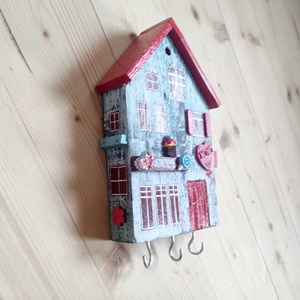 Suport chei lemn Casuta cu prajituri  - casă & stil de viață - accesorii pentru decorat casa - decorațiuni de pereți, decorațiuni suspendate - suport pentru chei - Artynos.ro