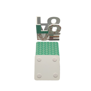 Set 6 suporti patrati de pahare de 10 cm, din lemn, trei modele diferite cu trandafirasi si dungi - casă & stil de viață - accesorii pentru echipamente de bucătărie - accesorii de servire - suporturi pahare - Artynos.ro