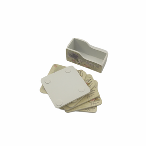 Set sase suporti patrati de pahare de 10 cm, din lemn, cu cutie de depozitare, bej mov roz verde, modele diferite cu lav - casă & stil de viață - accesorii pentru echipamente de bucătărie - accesorii de servire - suporturi pahare - Artynos.ro