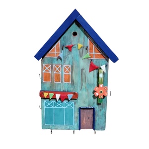Casuta decorativa/ suport chei, model cu stegulete, Casă & Stil de viață, Accesorii pentru decorat casa, Decorațiuni de pereți, decorațiuni suspendate, Suport pentru chei, Obiecte pictate, Prelucrarea lemnului, ARTYNOS