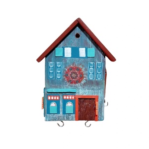 Casuta decorativa/ suport chei, model cu mandala, Casă & Stil de viață, Accesorii pentru decorat casa, Decorațiuni de pereți, decorațiuni suspendate, Suport pentru chei, Obiecte pictate, Prelucrarea lemnului, ARTYNOS
