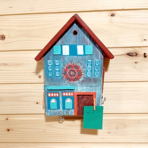 Casuta decorativa/ suport chei, model cu mandala - casă & stil de viață - accesorii pentru decorat casa - decorațiuni de pereți, decorațiuni suspendate - suport pentru chei - Artynos.ro