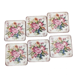 Suporturi  pahare buchet floral cu trandafiri , Casă & Stil de viață, Accesorii pentru echipamente de bucătărie, Accesorii de servire, Suporturi pahare, Decoupage, transfer și tehnici șervețel, ARTYNOS