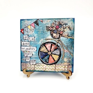 Placuta decorativa cu suport Life is, Casă & Stil de viață, Accesorii pentru decorat casa, Decorațiuni de masă și decorațiuni pentru rafturi , Decorațiuni de masă, Decoupage, transfer și tehnici șervețel, ARTYNOS