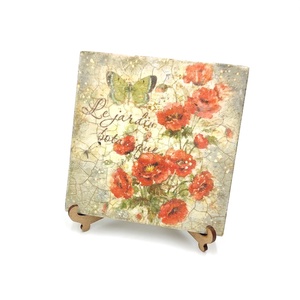 Placuta decorativa cu maci rosii, Le jardin botanique, Casă & Stil de viață, Accesorii pentru decorat casa, Decorațiuni de masă și decorațiuni pentru rafturi , Decorațiuni de masă, Decoupage, transfer și tehnici șervețel, ARTYNOS