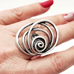 Inel metalic model spirale ovale, Inz024 - bijuterii - inele - inele rotunde - Artynos.ro