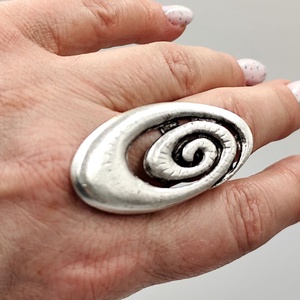 Inel metalic design spirala rustic, Inz044, Bijuterii, Inele, Inele figurate, Confecționarea bijuteriilor, ARTYNOS