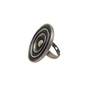Inel metalic cu motiv concentric, Inz047 - bijuterii - inele - inele figurate - Artynos.ro