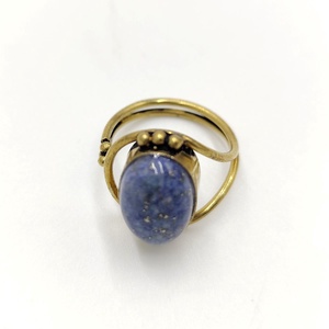 Inel metalic auriu antichizat cu lapis lazuli, 4460, Bijuterii, Inele, Inele de piatră, Confecționarea bijuteriilor, ARTYNOS