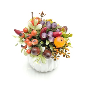 Aranjament decorativ in vas ceramic, toamna bogata, 4534 - casă & stil de viață - accesorii pentru decorat casa - decorațiuni de masă și decorațiuni pentru rafturi  - boluri din ceramică, boluri decorative - Artynos.ro