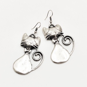 Cercei zamac model pisica 8, Cez013, Bijuterii, Cercei, Cercei cu figurine, Confectionarea bijuteriilor, ARTYNOS