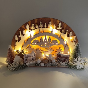 Peisaj de iarna, poveste de Craciun, 4540 - crăciun - decorațiuni de crăciun de casă - decor pentru masă de crăciun - Artynos.ro