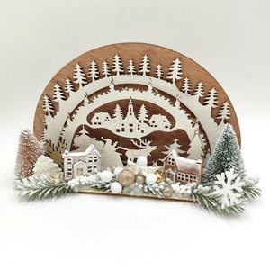 Peisaj de iarna, poveste de Craciun, 4540 - crăciun - decorațiuni de crăciun de casă - decor pentru masă de crăciun - Artynos.ro