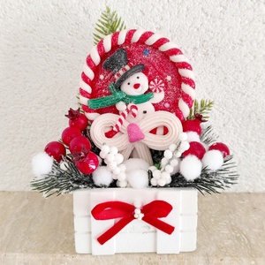 Aranjament mic de Craciun cu acadea cu om de zapada, 45531, Craciun, Decoratiuni de Craciun de casa, Decor pentru masa de Craciun, Aranjament de flori, Altele, ARTYNOS