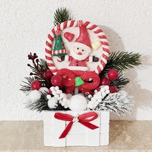 Aranjament mic de Craciun cu acadea cu mos Craciun, 45532, Craciun, Decoratiuni de Craciun de casa, Decor pentru masa de Craciun, Aranjament de flori, Altele, ARTYNOS