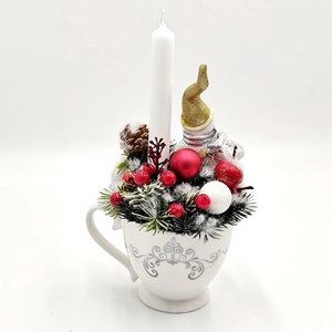 Poveste de iarna in ceasca, 4554 - crăciun - decorațiuni de crăciun de casă - decor pentru masă de crăciun - Artynos.ro