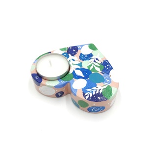 Decoratiune inima albastru verde roz pudra, unicat, 4565  - casă & stil de viață - lumânări, parfumuri, arome - suport de lumânări - Artynos.ro