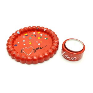 Set decorativ rotund I love you, rosu 4571 - casă & stil de viață - seturi de cadou - Artynos.ro