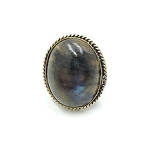 Inel metalic oval auriu antichizat cu labradori 4577 - Artynos.ro