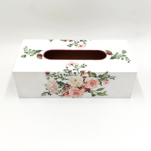 Cutie din lemn pentru servetele model floral, CS003 - casă & stil de viață - organizare & depozitare - suport batiste - Artynos.ro