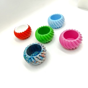 Recipient rotund bleu, turnat manual, vopsit si lacuit 46271 - casă & stil de viață - decorațiuni de casă - decorațiuni de masă și rafturi - boluri decorative - Artynos.ro