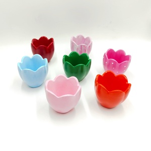 Recipient verde model lalea, turnat manual, vopsit si lacuit 46282 - casă & stil de viață - decorațiuni de casă - decorațiuni de masă și rafturi - boluri decorative - Artynos.ro